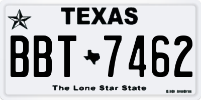 TX license plate BBT7462