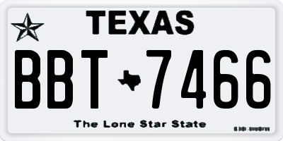 TX license plate BBT7466