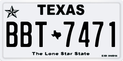 TX license plate BBT7471