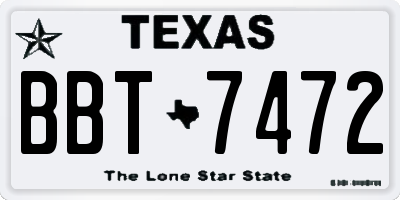 TX license plate BBT7472