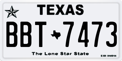 TX license plate BBT7473