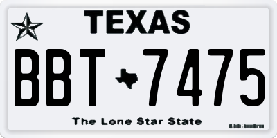 TX license plate BBT7475