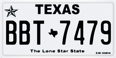 TX license plate BBT7479