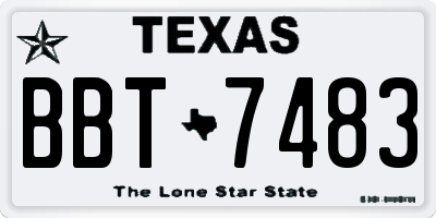 TX license plate BBT7483