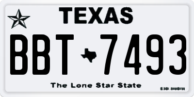 TX license plate BBT7493