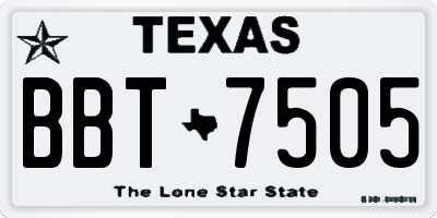 TX license plate BBT7505
