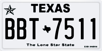 TX license plate BBT7511