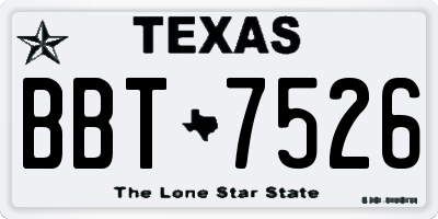 TX license plate BBT7526