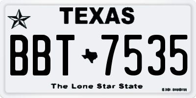 TX license plate BBT7535