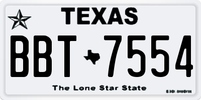 TX license plate BBT7554