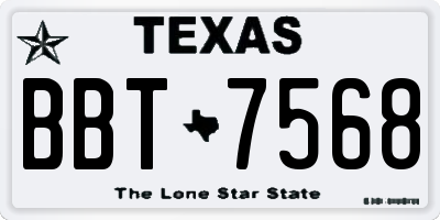 TX license plate BBT7568