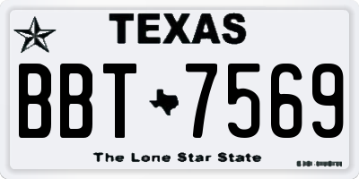 TX license plate BBT7569