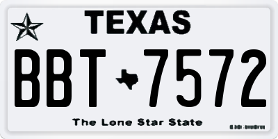 TX license plate BBT7572
