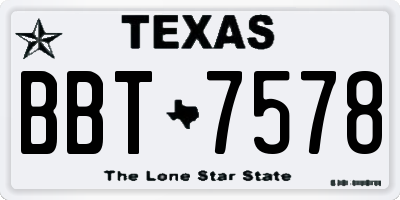 TX license plate BBT7578