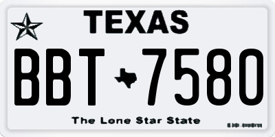 TX license plate BBT7580