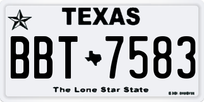 TX license plate BBT7583