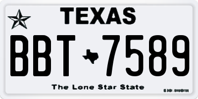 TX license plate BBT7589