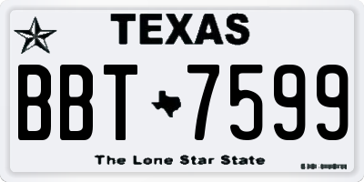 TX license plate BBT7599