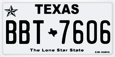 TX license plate BBT7606