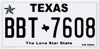 TX license plate BBT7608