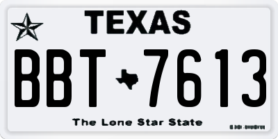 TX license plate BBT7613