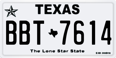 TX license plate BBT7614