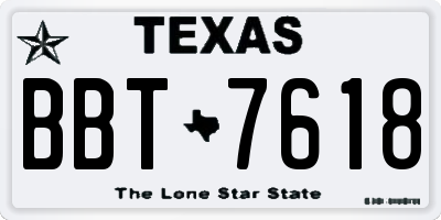 TX license plate BBT7618