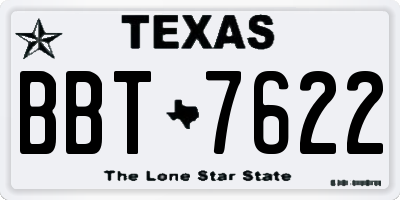TX license plate BBT7622