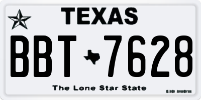 TX license plate BBT7628