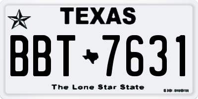 TX license plate BBT7631