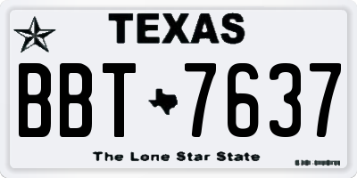 TX license plate BBT7637