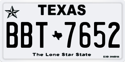 TX license plate BBT7652
