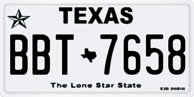 TX license plate BBT7658