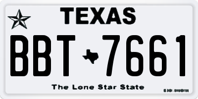 TX license plate BBT7661