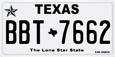 TX license plate BBT7662