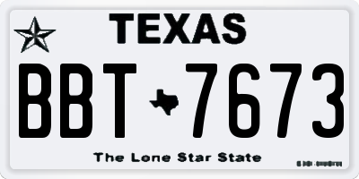 TX license plate BBT7673