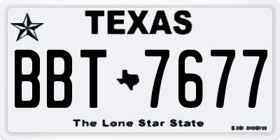 TX license plate BBT7677