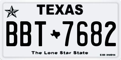 TX license plate BBT7682