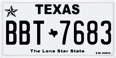 TX license plate BBT7683