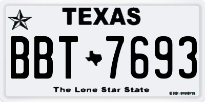 TX license plate BBT7693