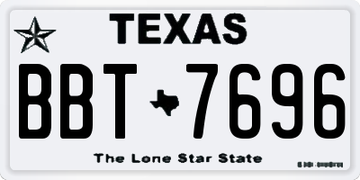TX license plate BBT7696