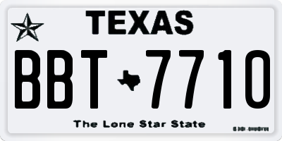 TX license plate BBT7710