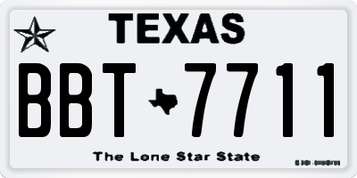 TX license plate BBT7711