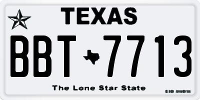 TX license plate BBT7713