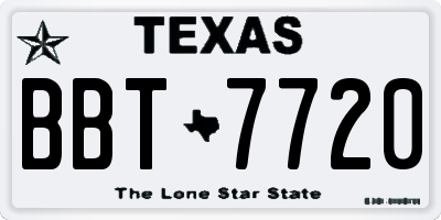 TX license plate BBT7720