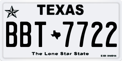 TX license plate BBT7722