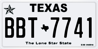 TX license plate BBT7741