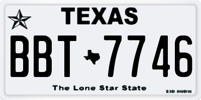 TX license plate BBT7746