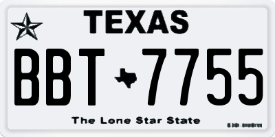 TX license plate BBT7755
