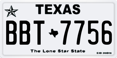 TX license plate BBT7756